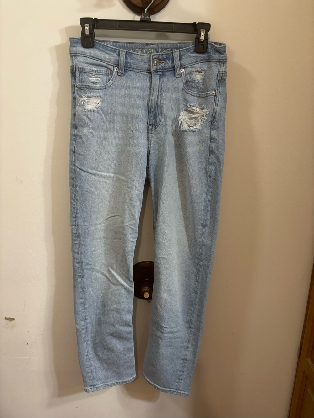 American Eagle Outfitters Light Wash Distressed Boyfriend Jeans